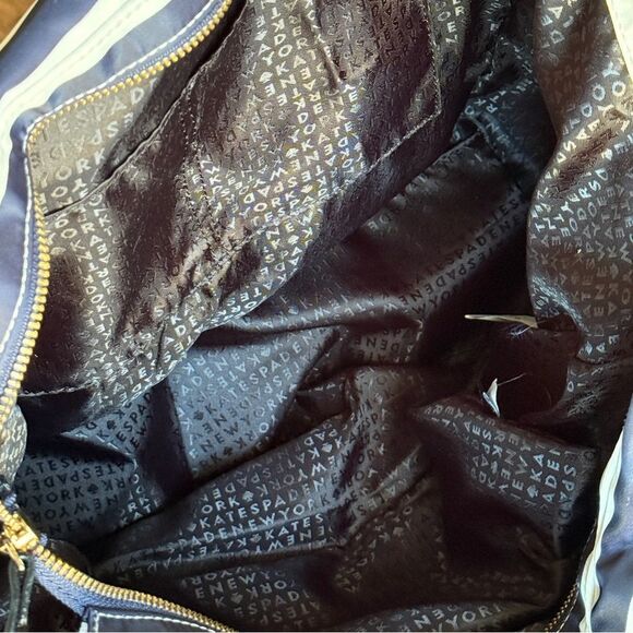 Kate Spade Blake Avenue Black and White Striped Tote Purse Bag - Picture 6 of 16